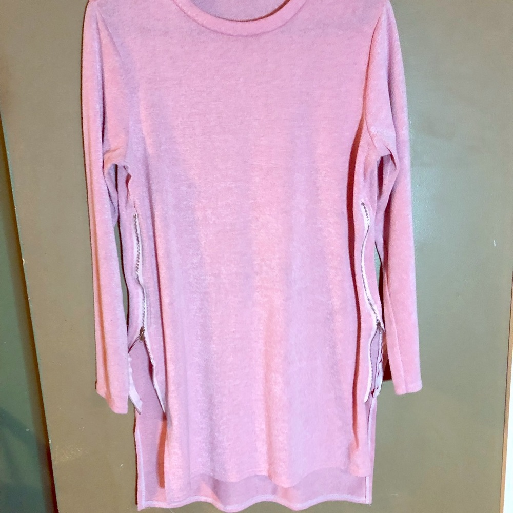 Cute High Lightweight Sweater Zip Up Sides size L